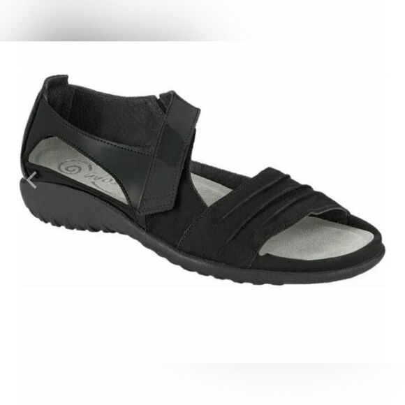New Naot Papaki Sandals Size 6 USA, EU 37 Comfort Black Lightweight Leather - Picture 1 of 6